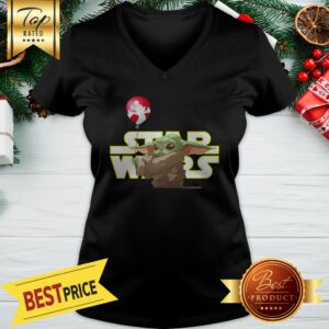 Alternative view of Star Wars Baby Yoda Hand Holding Balloon Mickey Mouse Shirt