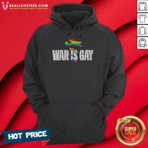 Alternative view of Top War Is Gay Pride Rainbow Jet Bomber Shirt