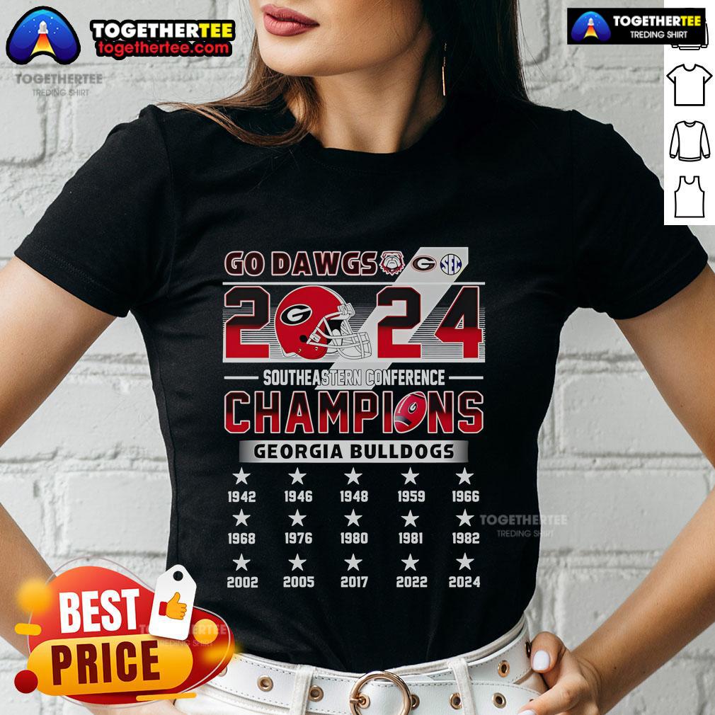 Official Go Dawgs 2024 Southeastern Conference Champions Georgia Bulldogs T-Shirt - Image 3