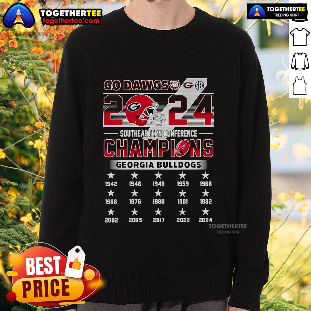 Official Go Dawgs 2024 Southeastern Conference Champions Georgia Bulldogs T-Shirt - Image 5