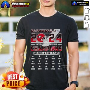 Official Go Dawgs 2024 Southeastern Conference Champions Georgia Bulldogs T-Shirt