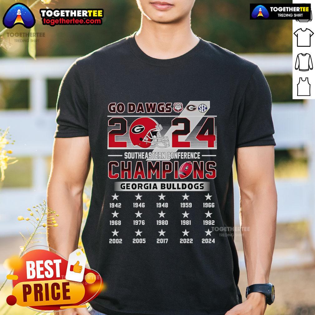 Official Go Dawgs 2024 Southeastern Conference Champions Georgia Bulldogs T-Shirt