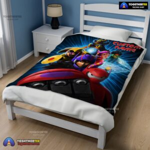 Alternative view of Official Cartoon Big Hero 6 Friends Blanket Fleece Customized Blanket