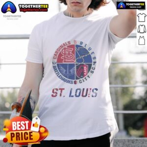 Official St Louis Cardinals St Louis Blues St Louis Battlehawks St Louis City SC T-Shirt