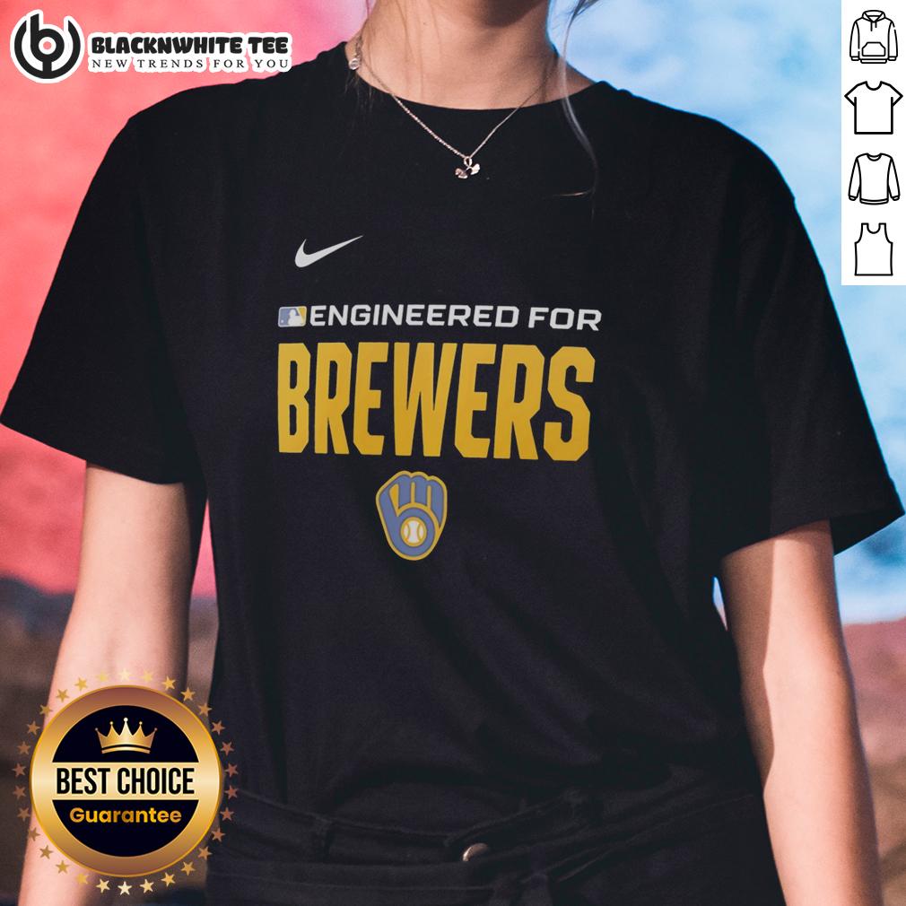Top Engineered For Milwaukee Brewers MLB Logo T-Shirt - Image 4