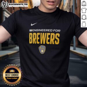 Top Engineered For Milwaukee Brewers MLB Logo T-Shirt