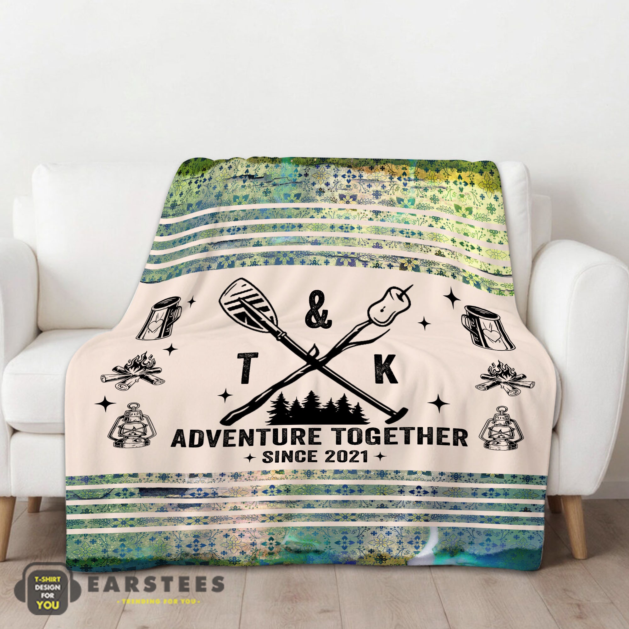 Good Camping Couple Adventure Together Since Blanket Fleece Customized Blanket - Image 2