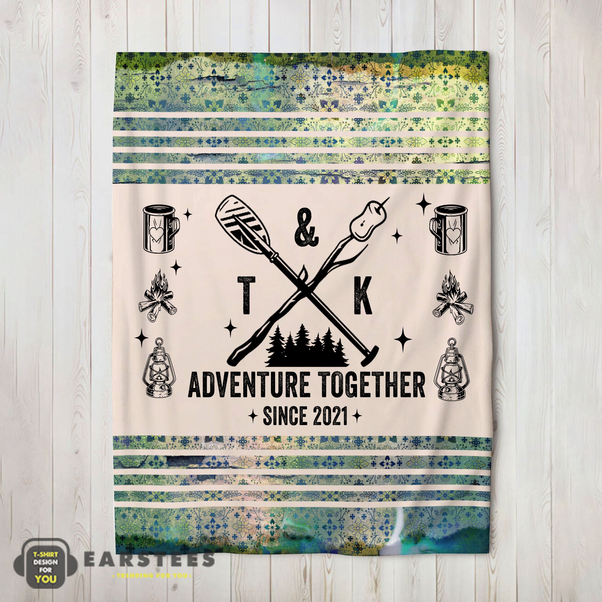 Good Camping Couple Adventure Together Since Blanket Fleece Customized Blanket