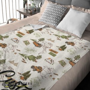 Alternative view of Good Camping Theme Velveteen Plush Blanket Fleece Customized Blanket