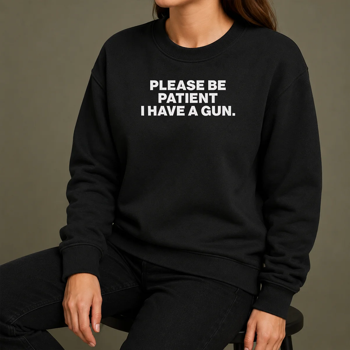 Funny Please Be Patient I Have A Gun Quote Shirt - Image 7