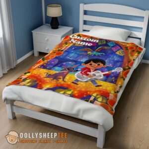 Alternative view of Perfect Disney Cartoon COCO Boy With Guitar Cute Blanket Fleece Customized Blanket