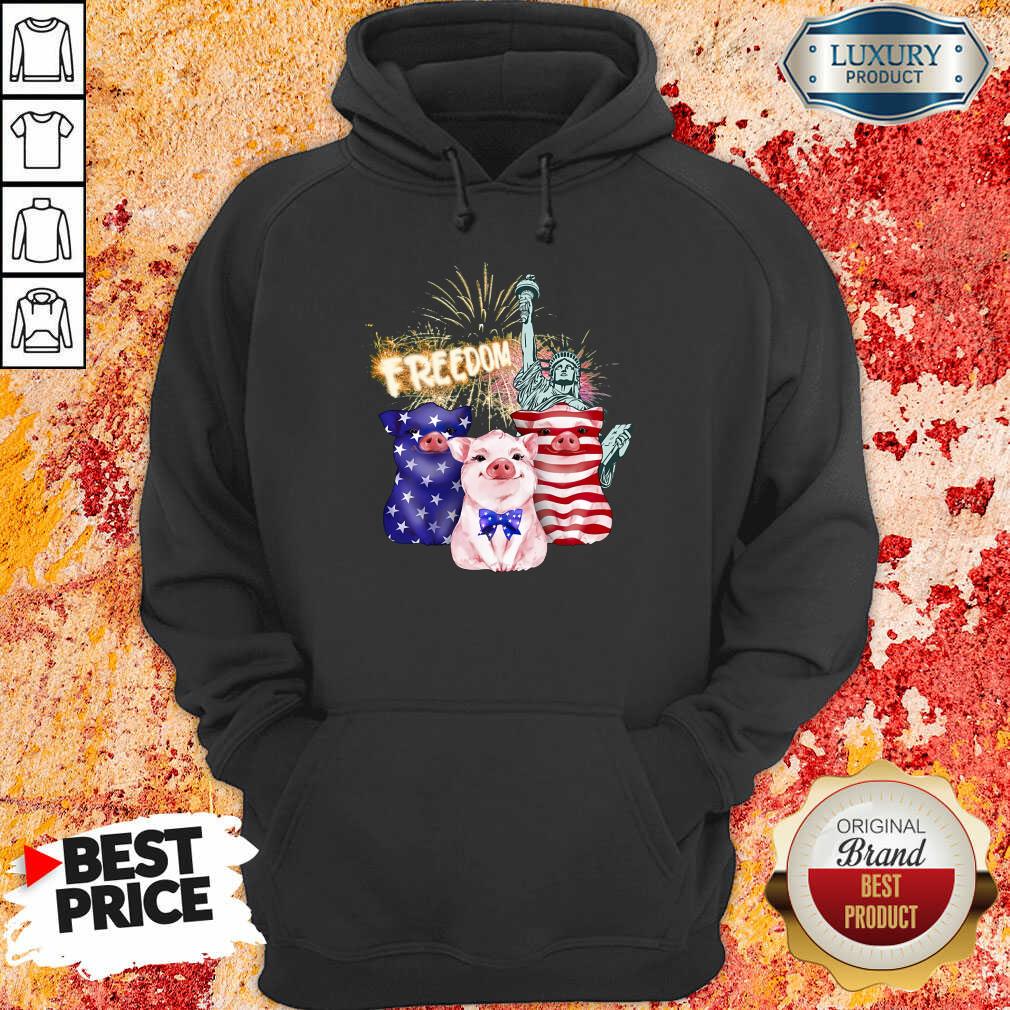 Freedom Pig Statue Of Liberty USA Flag Shirt - Image 4