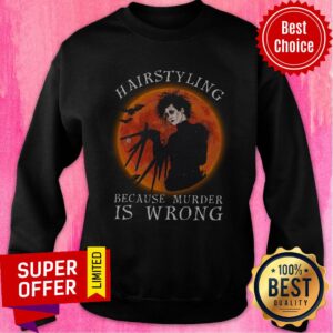 Alternative view of Premium Hairstyling Because Murder Is Wrong Halloween Shirt