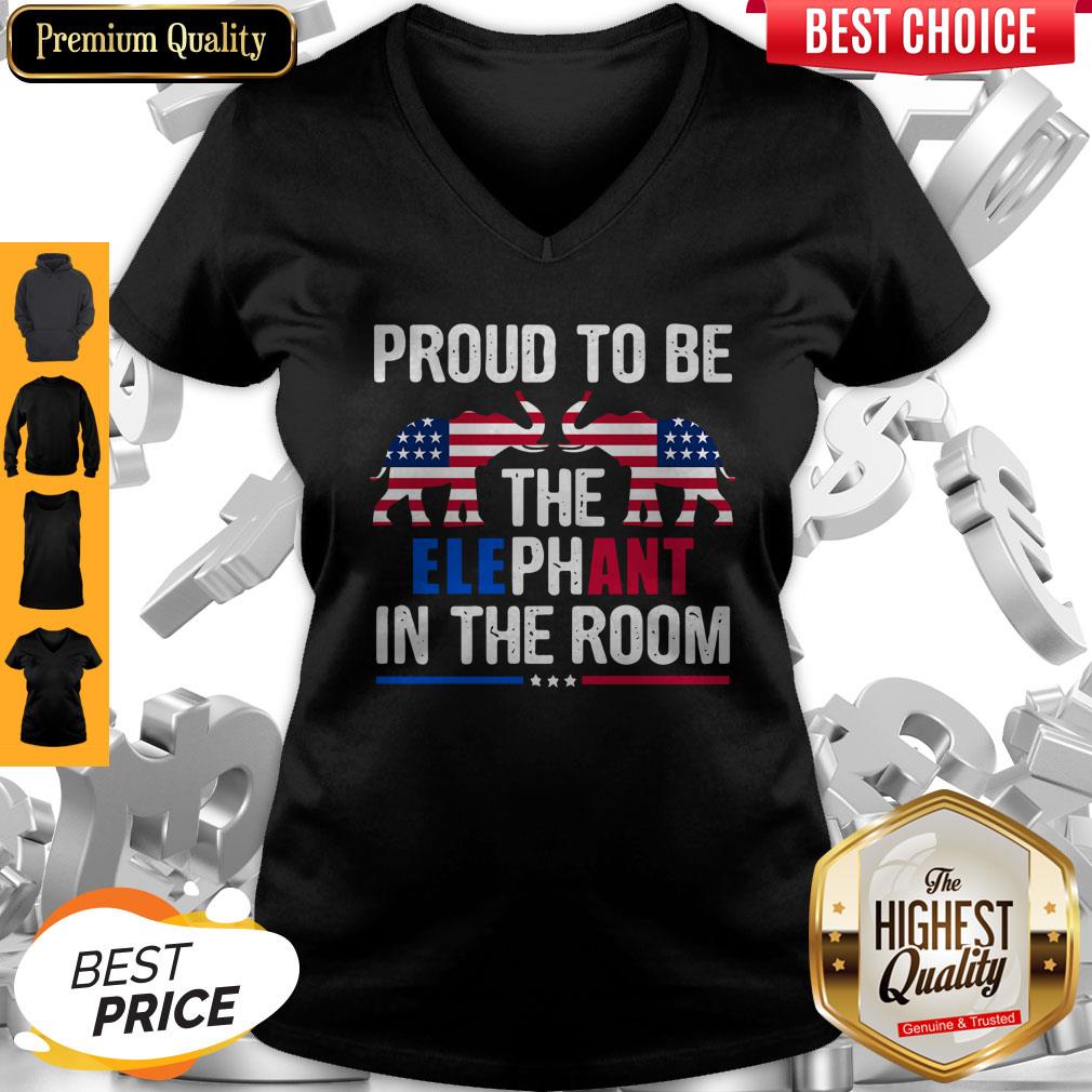 Top Proud To Be The Elephant In The Room American Flag Shirt - Image 2