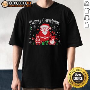Pretty Merry Christmas Santa Snowman Cute T-Shirt