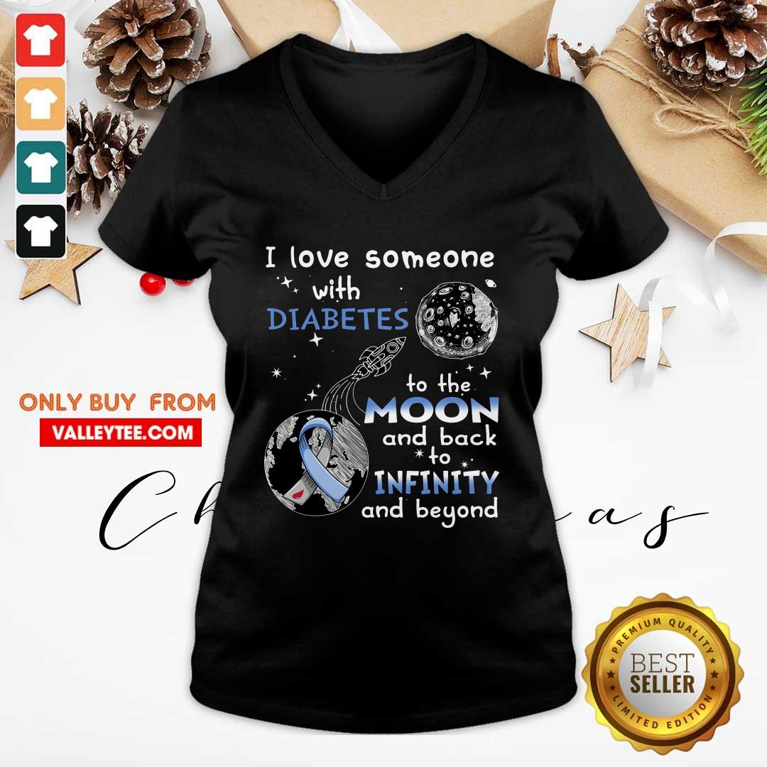 I Love Someone With Diabetes To The Moon Infinity Shirt - Image 3