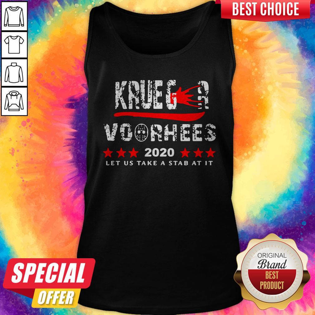 Top Krueger Voorhees 2020 Let Us Take A Stab At It Shirt - Image 3
