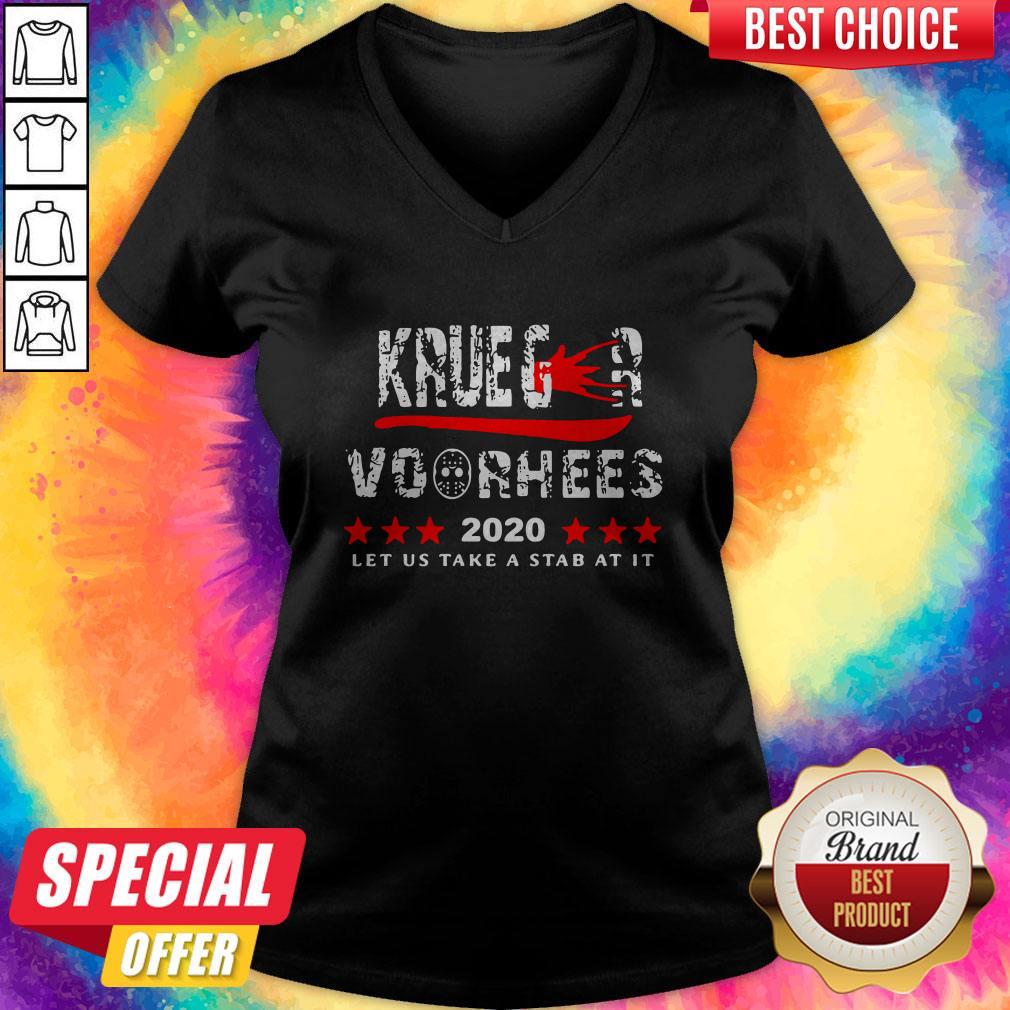 Top Krueger Voorhees 2020 Let Us Take A Stab At It Shirt - Image 2