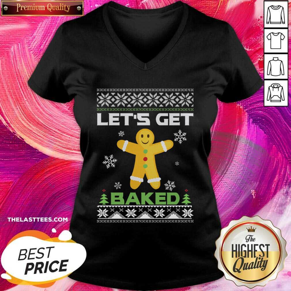 Happy Let’s Get Baked Cannabis Ugly Christmas Shirt - Image 2