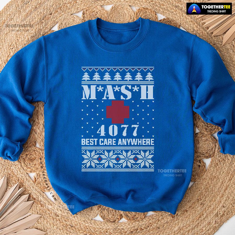 M*A*S*H 4077 Best Care Anywhere Ugly Christmas Sweatshirt - Image 10