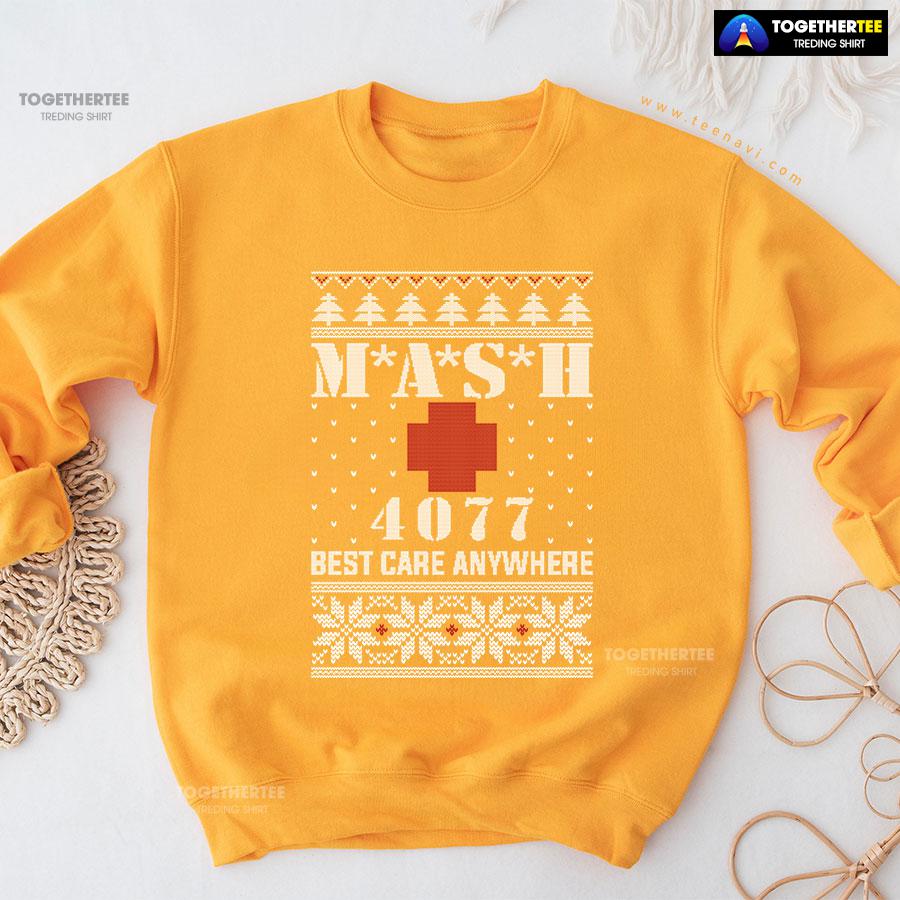 M*A*S*H 4077 Best Care Anywhere Ugly Christmas Sweatshirt - Image 11