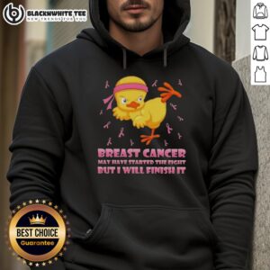 Alternative view of Official Cartoon Chick Karate Kick Breast Cancer May Have Started The Fight But I Will Finish It T-Shirt