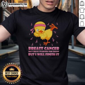 Official Cartoon Chick Karate Kick Breast Cancer May Have Started The Fight But I Will Finish It T-Shirt