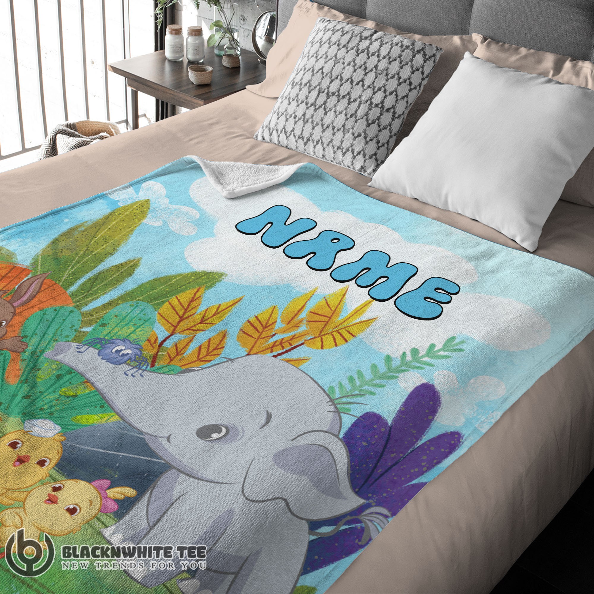 Perfect Hot Cute Elephant Safari Animal For Boys Customized Blanket - Image 3