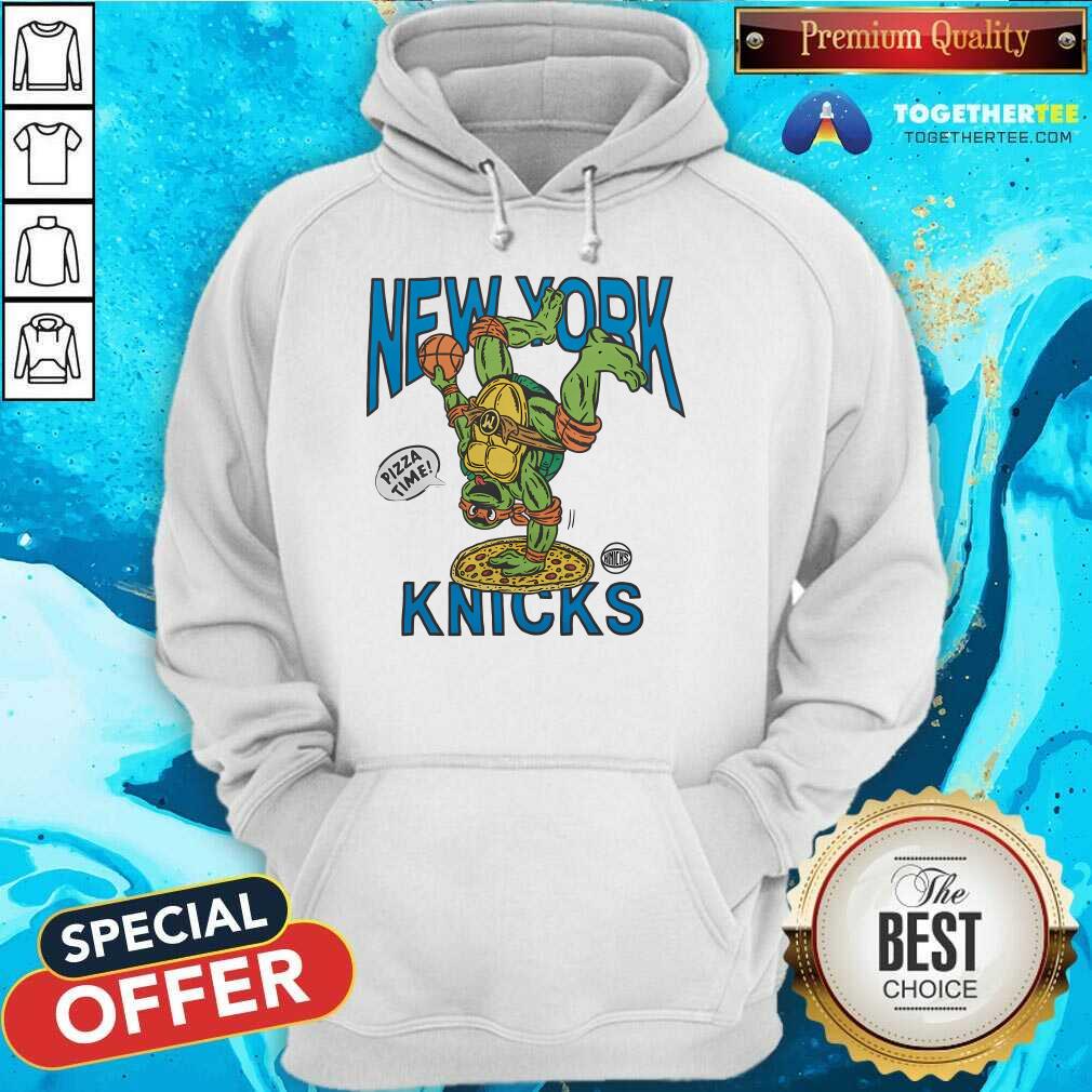 Teenage Mutant Ninja Turtles Michelangelo New York Knicks Pizza T-shirt - Image 5
