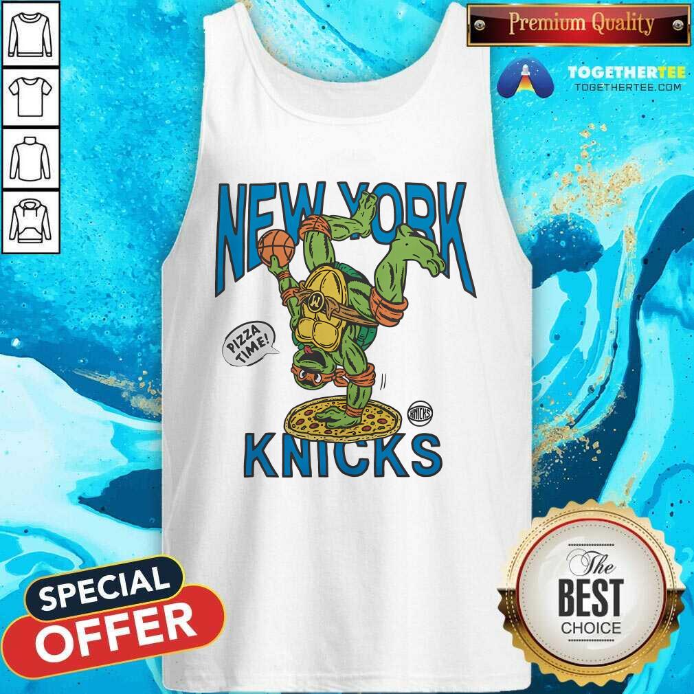 Teenage Mutant Ninja Turtles Michelangelo New York Knicks Pizza T-shirt - Image 3