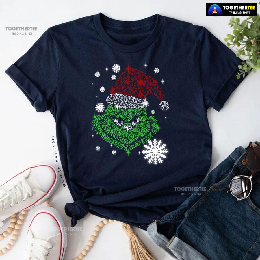 Funny Grinch Diamond Christmas T-Shirt - Image 5