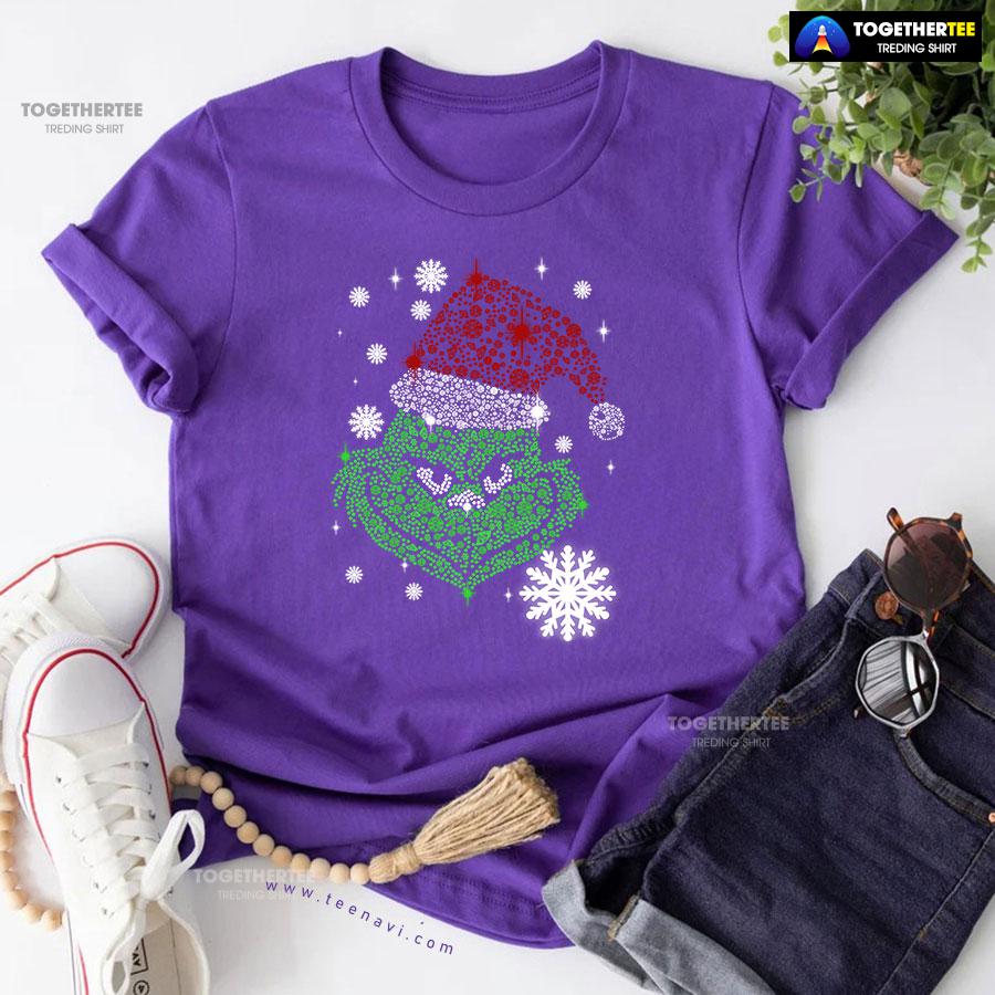 Funny Grinch Diamond Christmas T-Shirt - Image 7