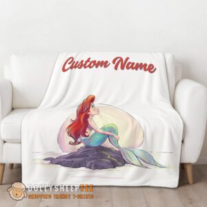 Alternative view of Awesome Disney The Little Mermaid Delicate And Painterly Blanket Fleece Customized Blanket