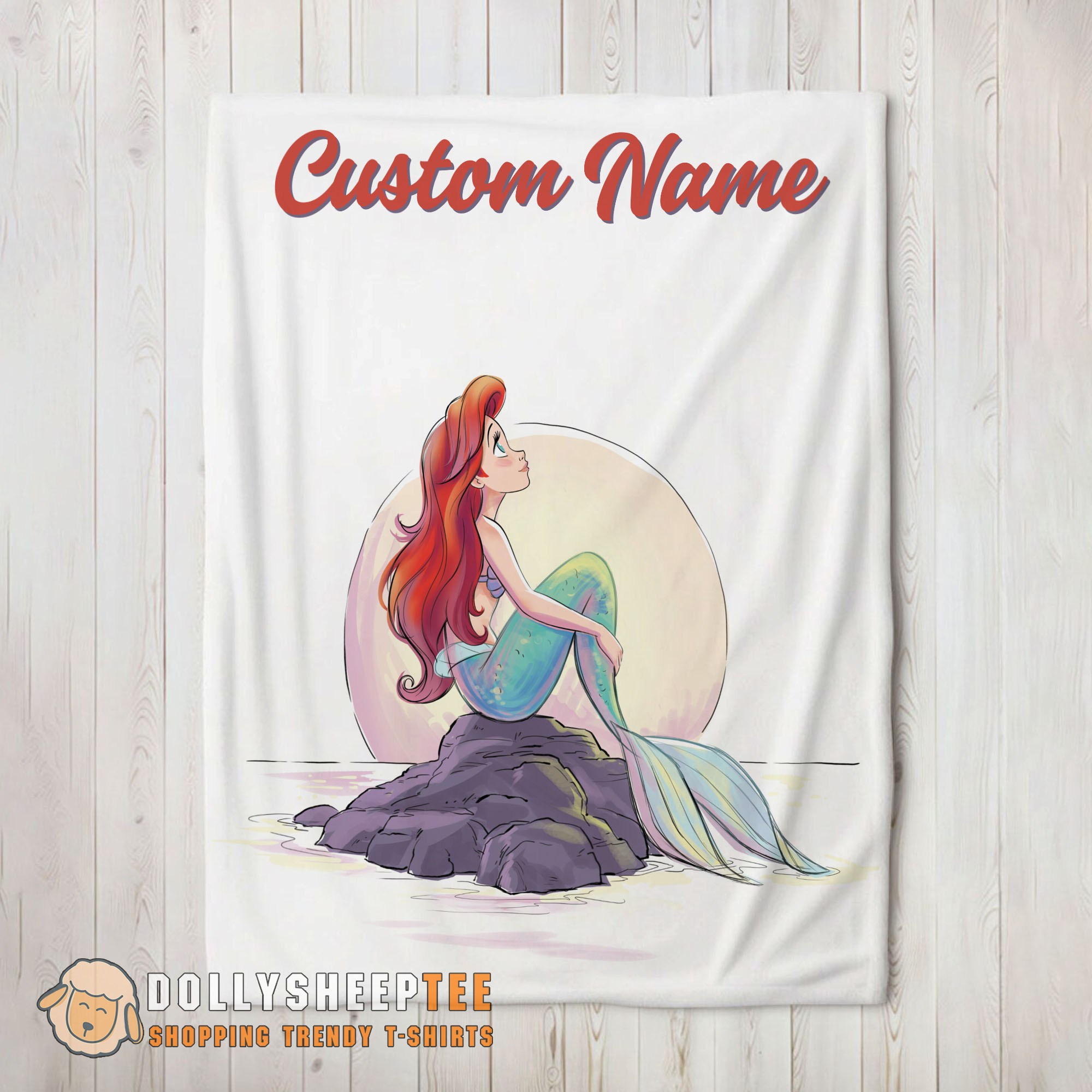 Awesome Disney The Little Mermaid Delicate And Painterly Blanket Fleece Customized Blanket
