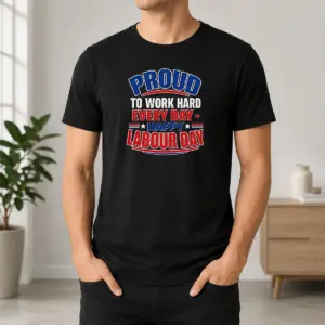 Funny Labour Day Proud Worker Vector For American Blue Colla Shirt