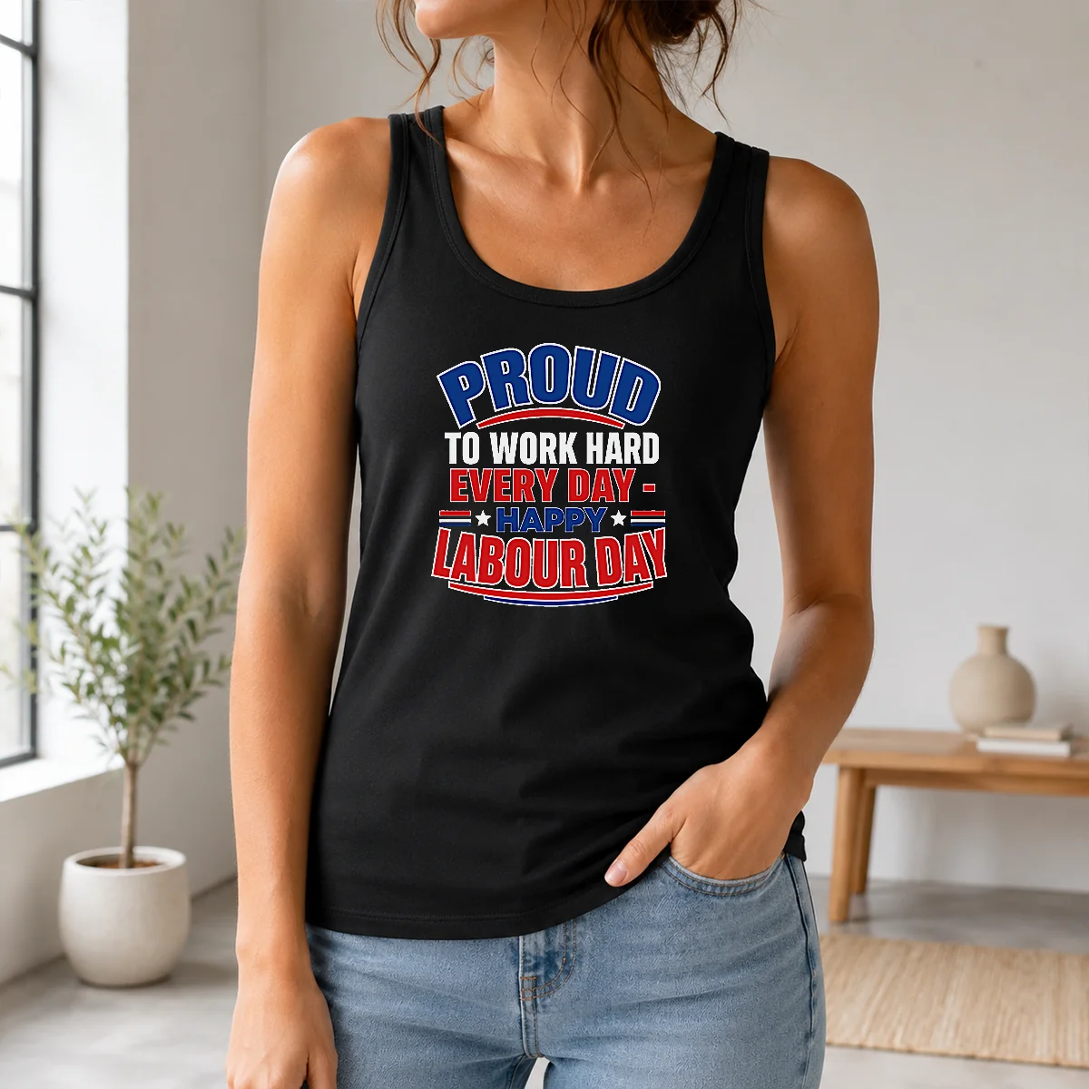 Funny Labour Day Proud Worker Vector For American Blue Colla Shirt - Image 3