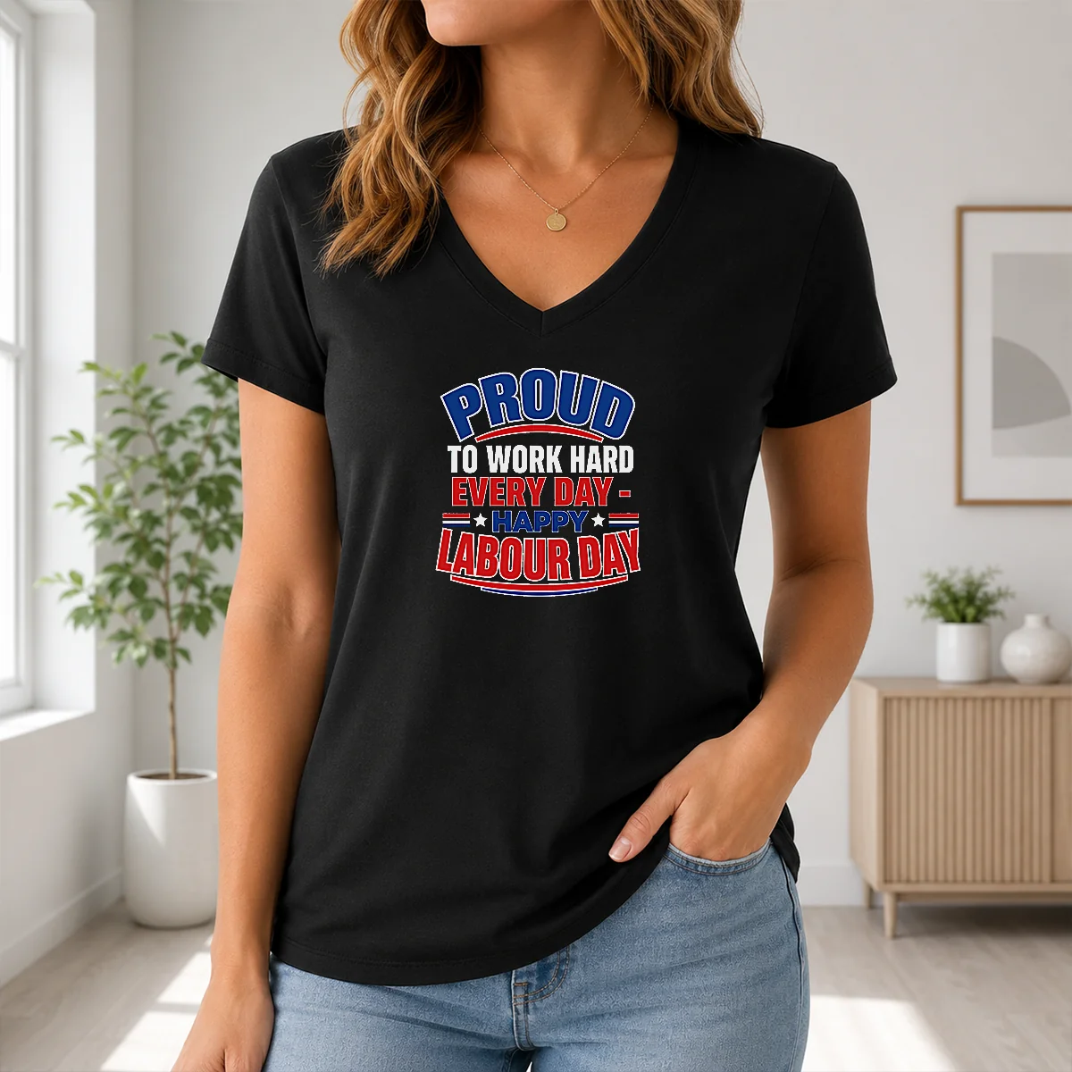 Funny Labour Day Proud Worker Vector For American Blue Colla Shirt - Image 2