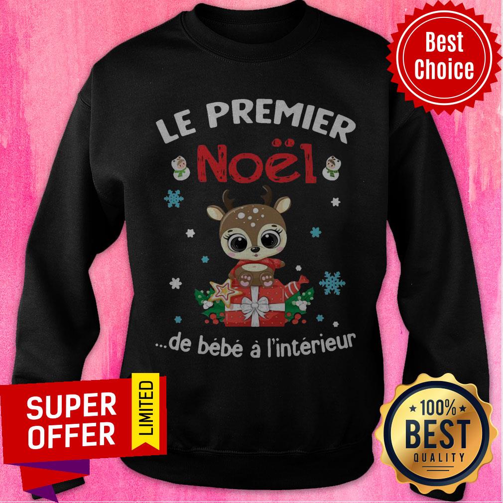 Awesome Deer Le Premier Noel De Bebe A L’intérieur Shirt - Image 3
