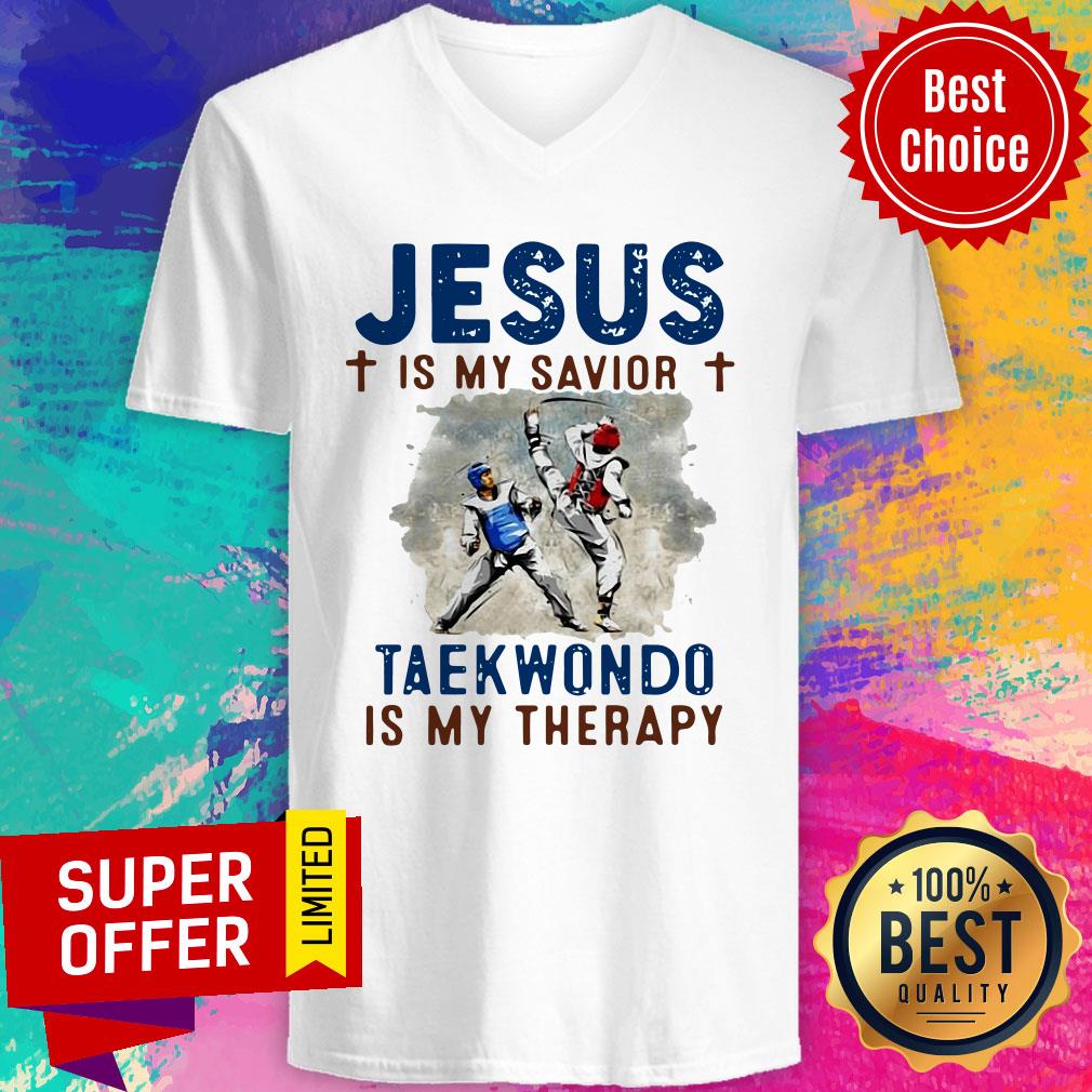 Premium Jesus Is My Savior Taekwondo Is My Therapy Shirt - Image 3