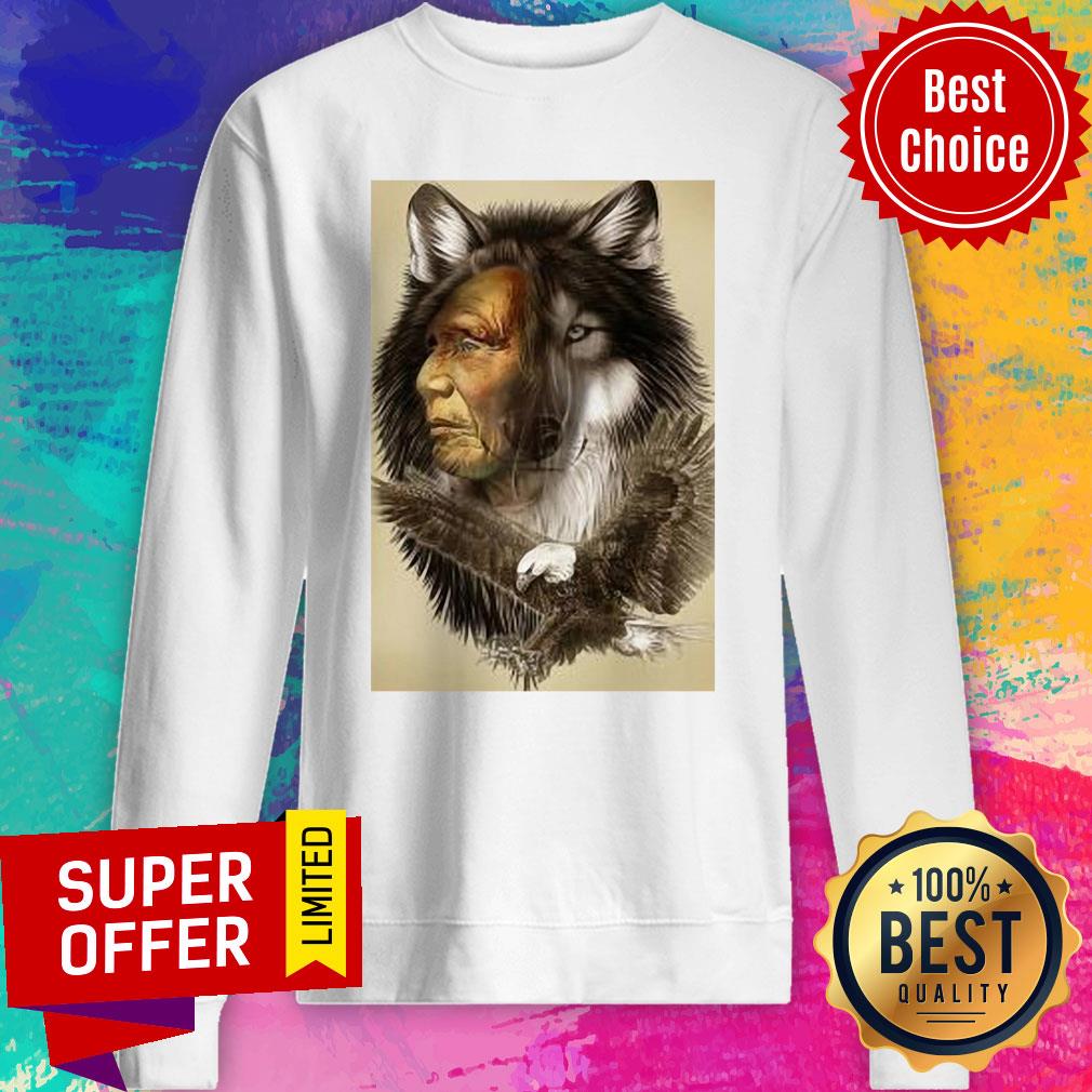 Premium Native Wolf Eagle Shirt - Image 5
