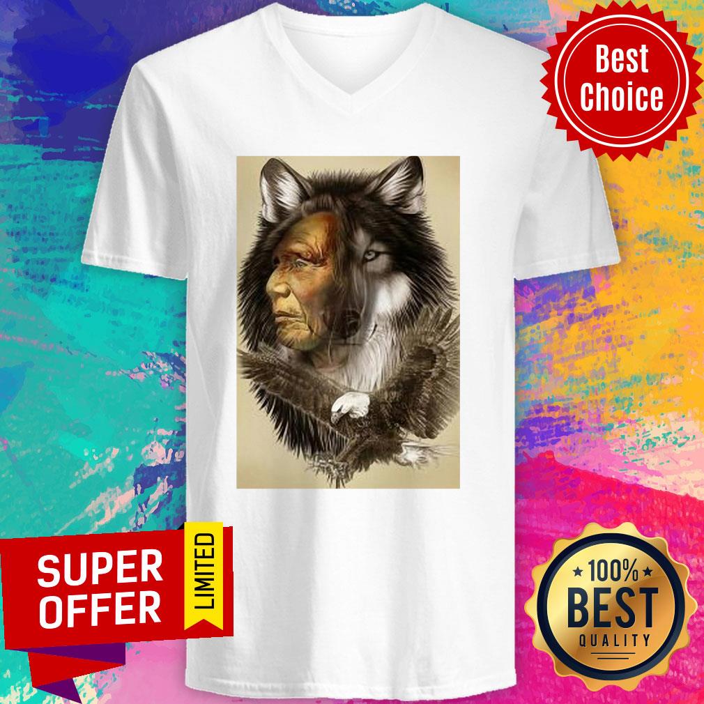 Premium Native Wolf Eagle Shirt - Image 3