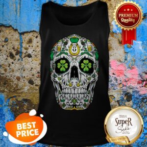 Alternative view of Nice Beautiful Sugar Skull St Patricks Day Of The Dead Women Shamrock Gifts Shirt
