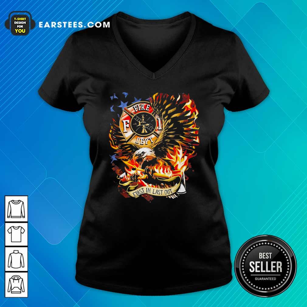 Official American Flag Eagles Firefight First In Last Out Shirt - Image 3