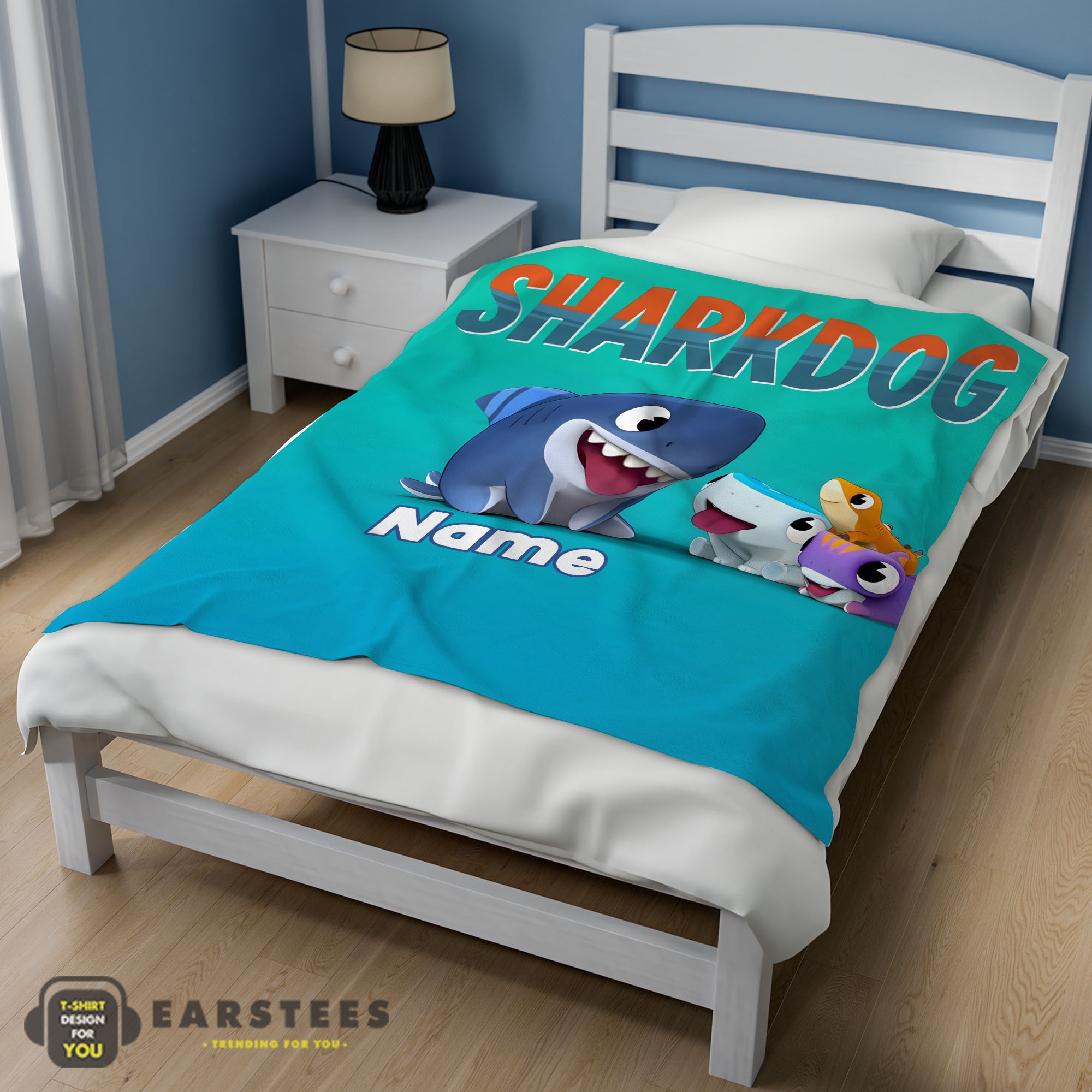 Good Cartoon Sharkdog Fintastic Halloween Blanket Fleece Customized Blanket - Image 3