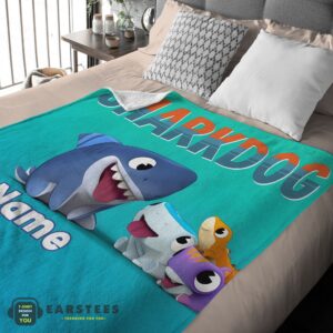 Alternative view of Good Cartoon Sharkdog Fintastic Halloween Blanket Fleece Customized Blanket