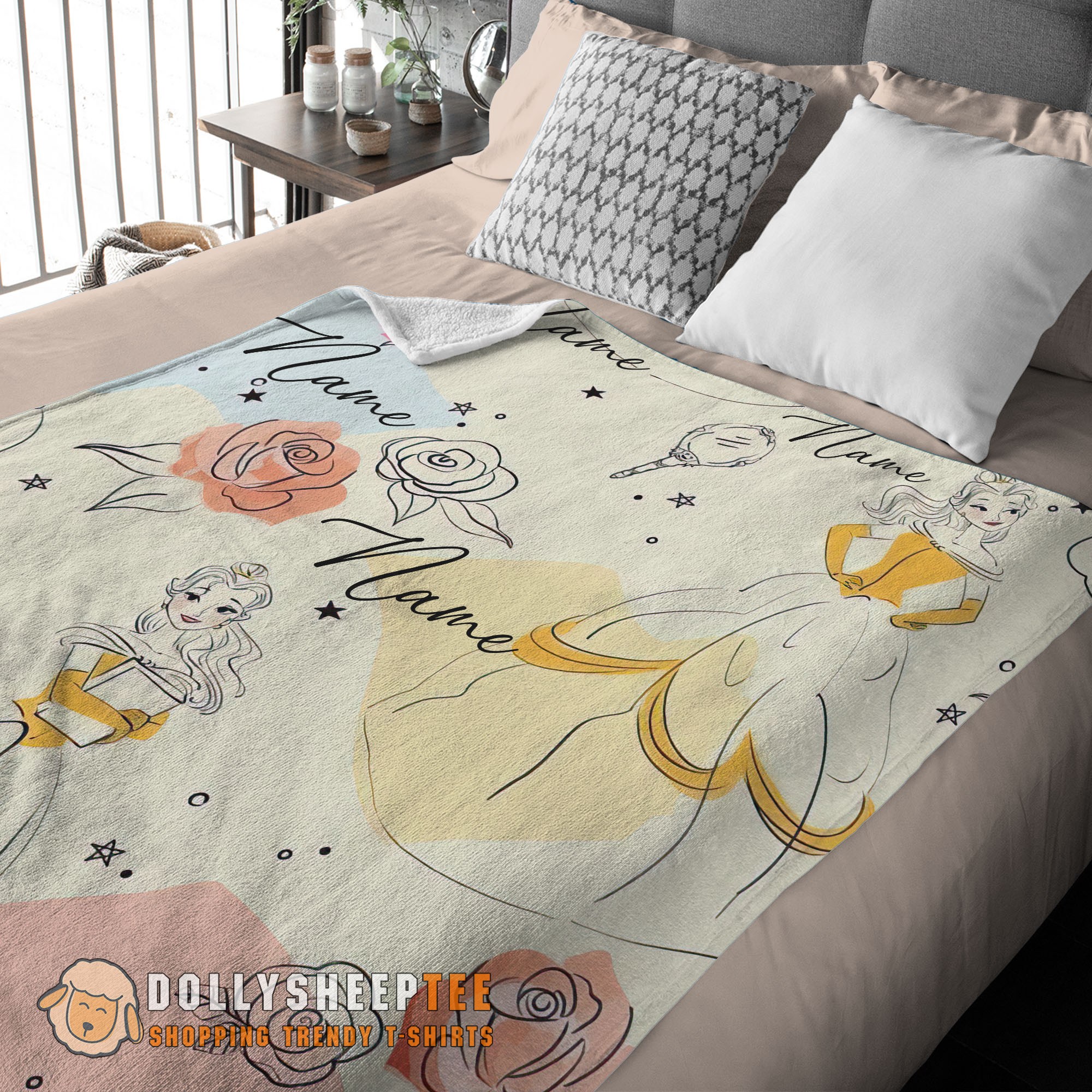Perfect Disney Elegant Princess Belle Pretty Blanket Fleece Customized Blanket - Image 3