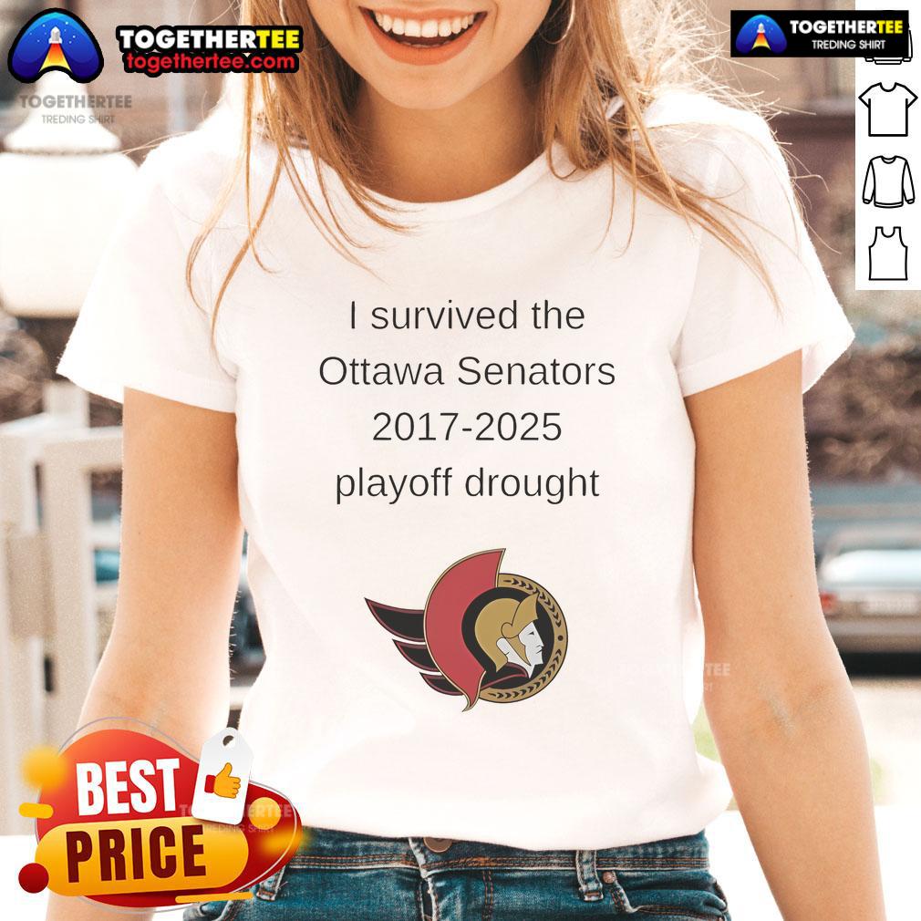 Good I Survived The Ottawa Senators 2017 2025 Playoff Drought T-Shirt - Image 3