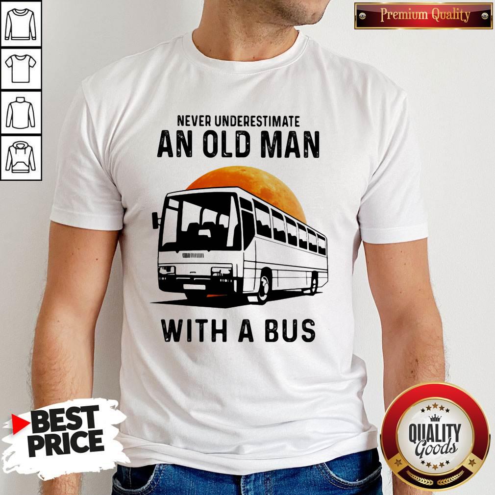 Official Never Underestimate An Old Man With A Bus Moon Shirt