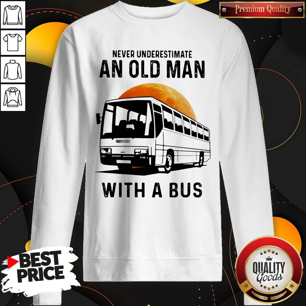 Official Never Underestimate An Old Man With A Bus Moon Shirt - Image 4