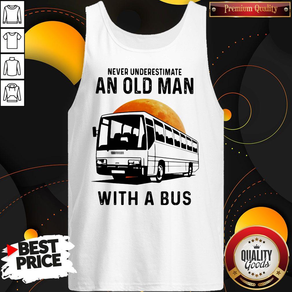 Official Never Underestimate An Old Man With A Bus Moon Shirt - Image 3